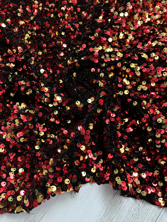 Fall Sequins - Orange/Gold (On Velvet)