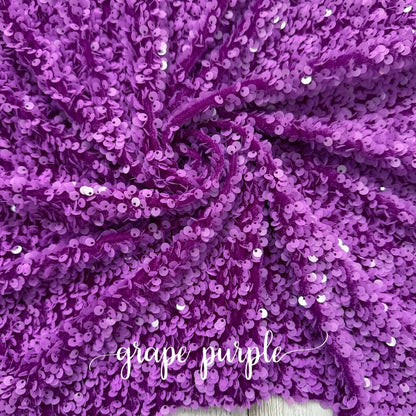 Grape Purple Velvet Sequins