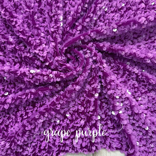 Grape Purple Velvet Sequins