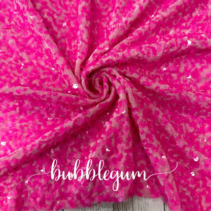 Bubblegum Velvet Sequins