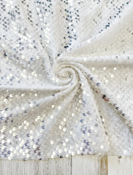 Bright White Sequins (On Velvet)