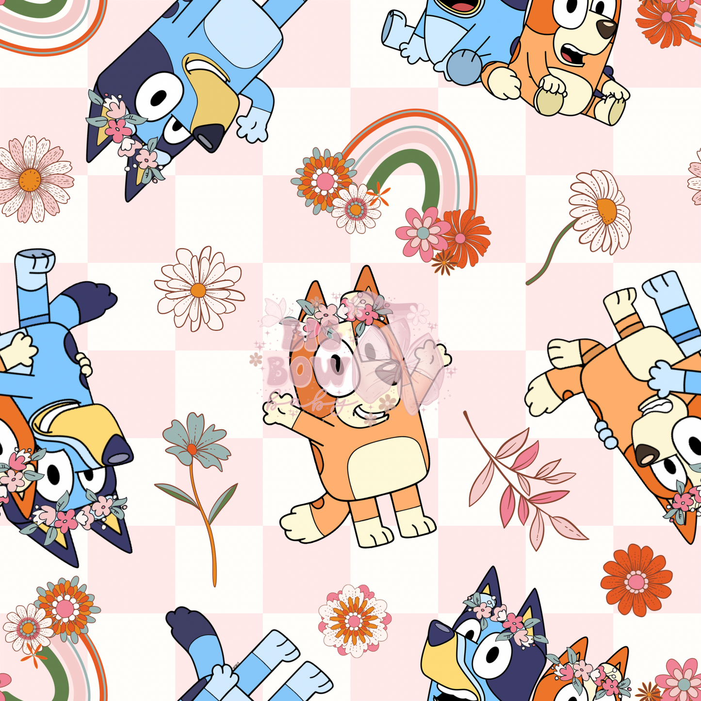 Blue Dog & Red Heeler Sister Floral 🌼