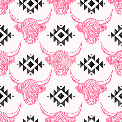 Pink Highland Cows