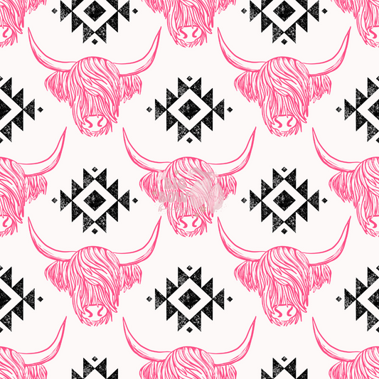 Pink Highland Cows