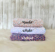 Nude, White & Orchid Sequins (On Velvet) - Pick Your Style