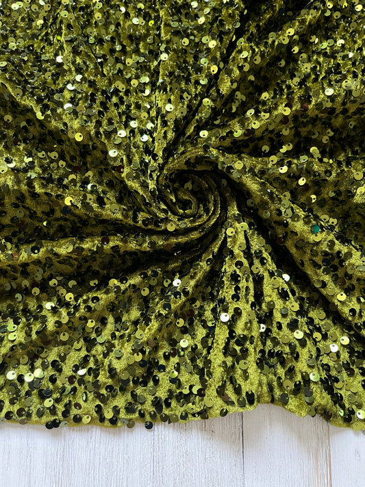 Olive Sequins (On Velvet)