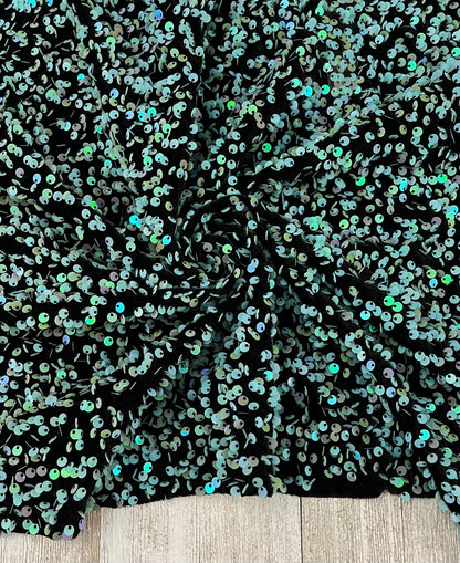 Aquamarine Sequins (On Velvet)