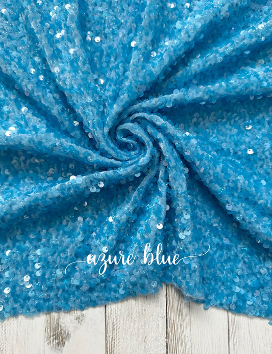 Azure Blue Sequins (On Velvet)