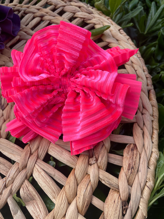 4" Hot pink Shredded Ribbed Velvet