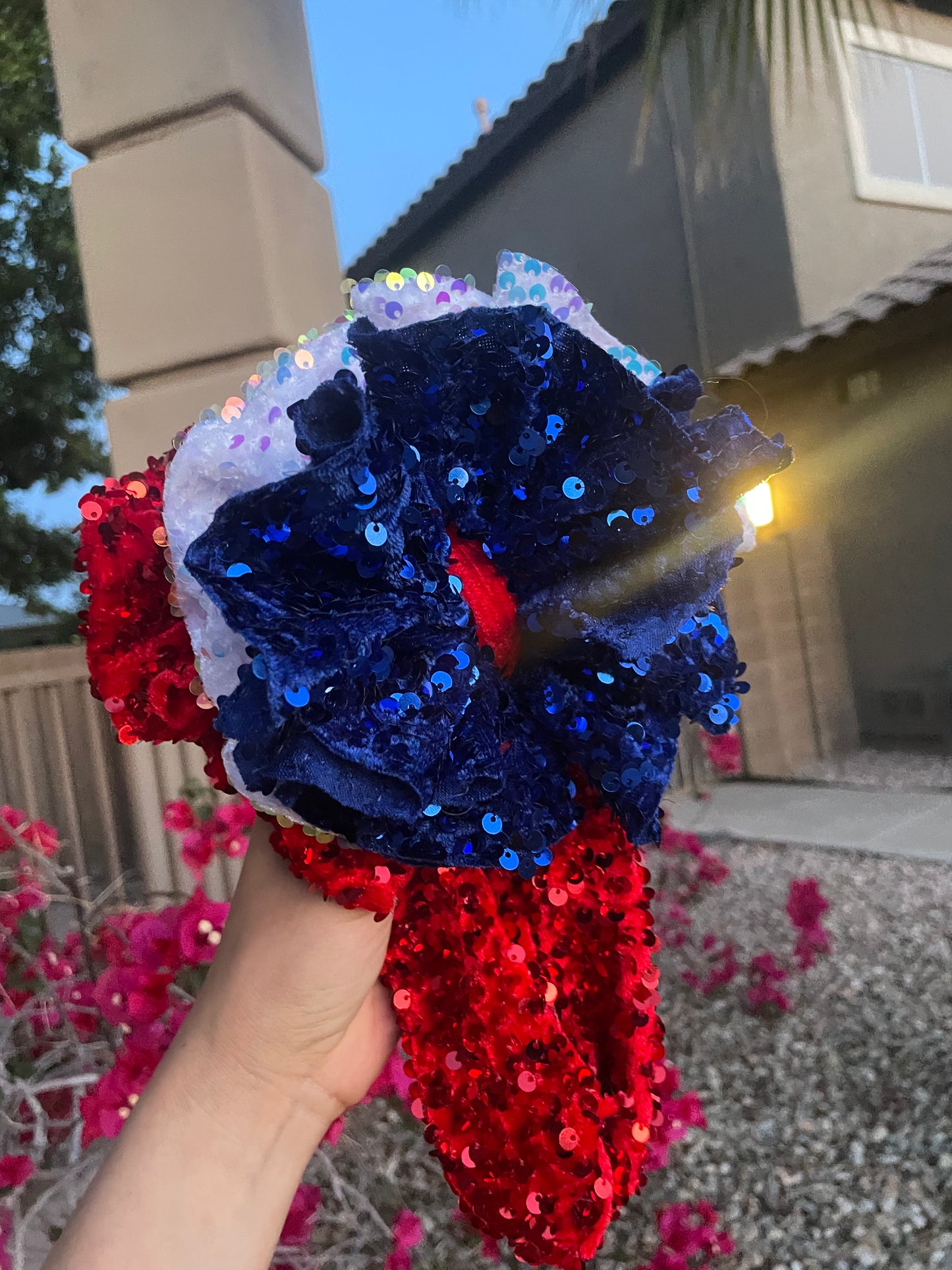 Red White & Blue Stacked Messy