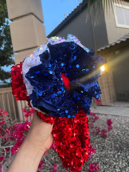 Red White & Blue Stacked Messy