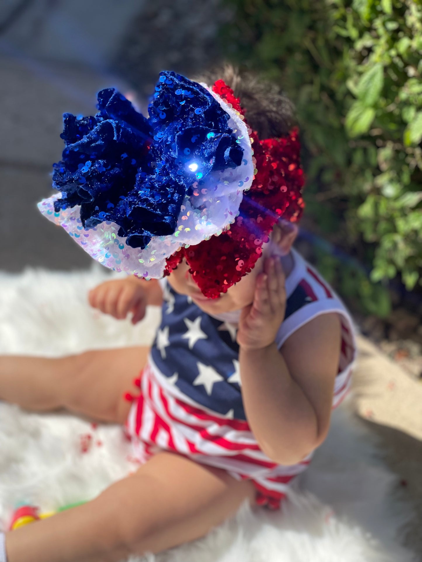 Red White & Blue Stacked Messy