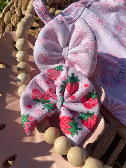 Strawberry Cream Boujee - PIGGIES & SINGLE BOWS - Pick Your Style & Size