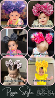 Harley Biker Babe - PIGGIES & SINGLE BOWS - Pick Your Style & Size