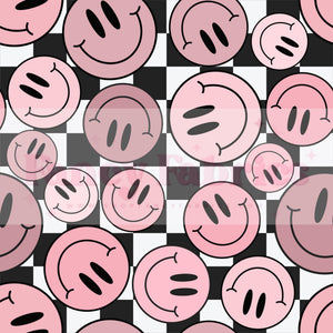 Pink Smiley Checkered - Pick Your Style & Size