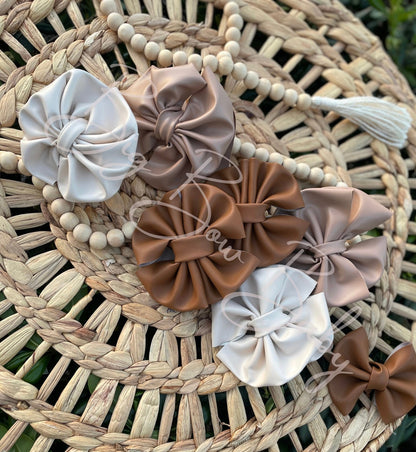 Pleather Wrap Bow Boxes (Neutral & Colored) - 3 Wraps